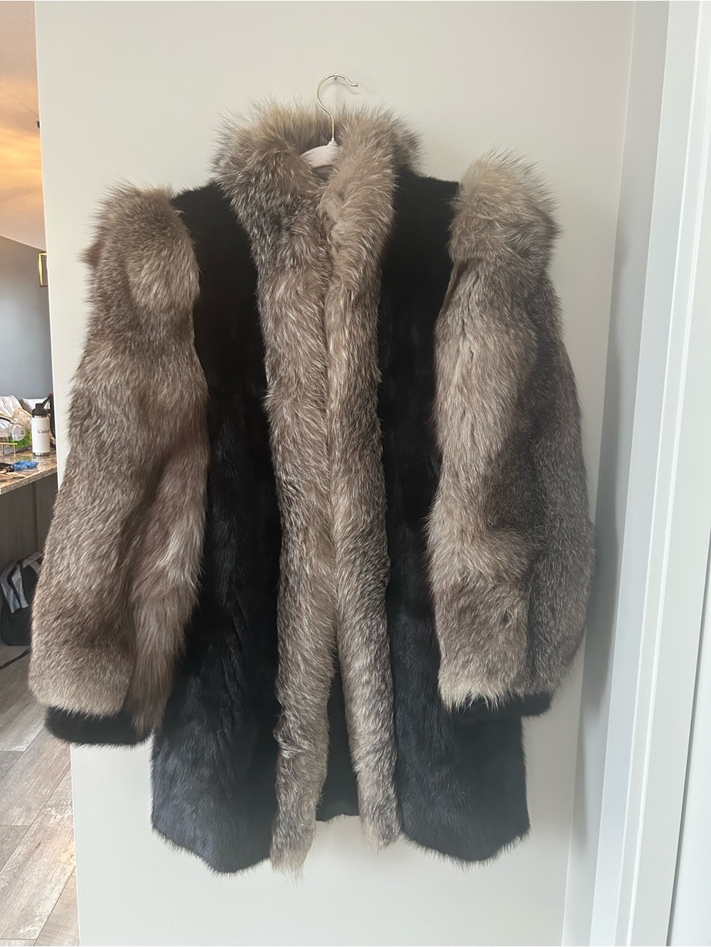 Luxury Canadian vintage mixed Fur Coat - Brown & Black - Premium Outerwear